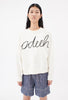 Logo Embroidery Organic Cotton Sweater, Black White from ODEEH