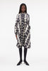 Silk Drapings Kleid, Black White from ODEEH