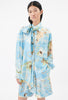 World Map Italian Silk Twill Schal, Azur from ODEEH