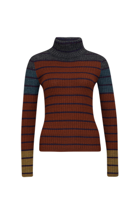 Placed Stripe Sweater, Dark Copper from ODEEH 