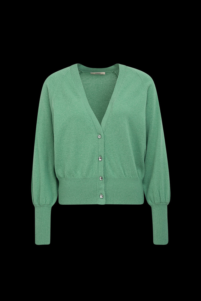 Odeeh Light Cashmere Cardigan, Mermaid Green