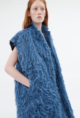 Delavé Fringes Vest, Light Indigo from ODEEH 