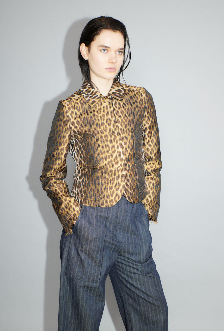 Odeeh Leopard Jaquard Jacke, Hazelnut