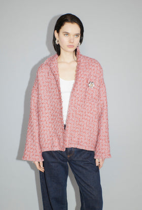 Bouclé Tweed Jacket, Dahlia from ODEEH 
