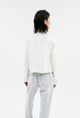 Diagonal Popeline Jacke, Milk from ODEEH 
