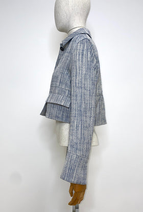 Italian Denim Serge Jacke, Silvery Blue from ODEEH 