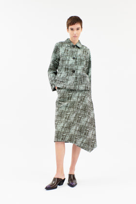 Stretch Trompe L'oeil Jacke, Water Green from ODEEH 