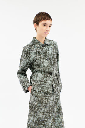 Stretch Trompe L'oeil Jacke, Water Green from ODEEH 