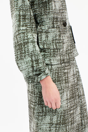 Stretch Trompe L'oeil Jacke, Water Green from ODEEH 