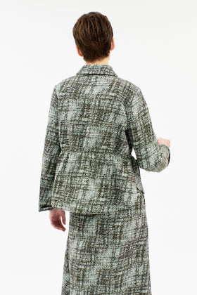 Stretch Trompe L'oeil Jacke, Water Green from ODEEH 