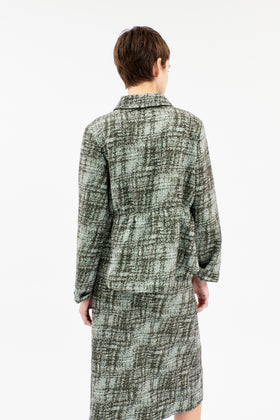 Stretch Trompe L'oeil Jacke, Water Green from ODEEH 