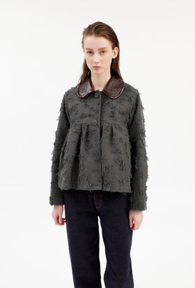 DESTRUCTED JACQUARD Jacke, Iron from ODEEH 