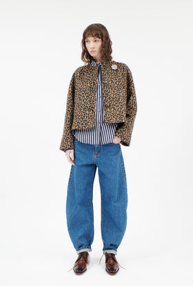 Brushed Animal Print Jacke, Dark Camel from ODEEH 