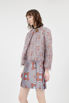 Op-Art Fringes Jacke, Nordic Blue from ODEEH 