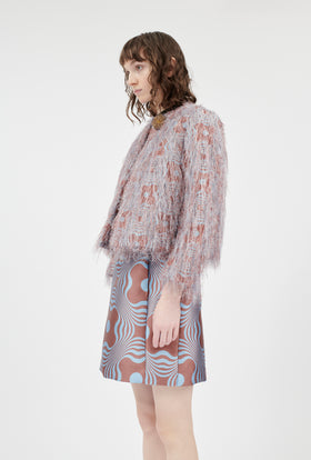Op-Art Fringes Jacke, Nordic Blue from ODEEH 