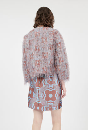 Op-Art Fringes Jacke, Nordic Blue from ODEEH 