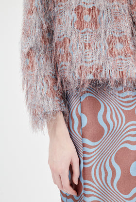 Op-Art Fringes Jacke, Nordic Blue from ODEEH 