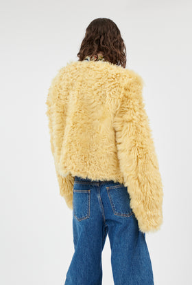 Tigrado Sheep Fell Jacke, Jade Yellow from ODEEH 