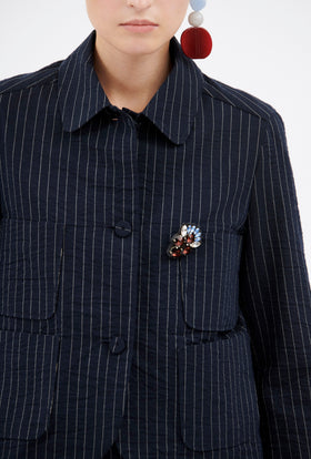 Organdi Stripe Jacket, Ink from ODEEH 