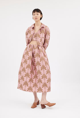 Matelassè Palms Jacket, Rosequartz from ODEEH 