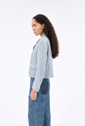 FANCY HERINGBONE Jacke, Foggy Blue from ODEEH 