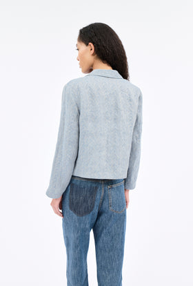 FANCY HERINGBONE Jacke, Foggy Blue from ODEEH 