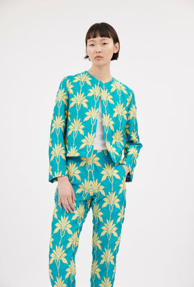 Matelassè Palms Jacke, Bright Emerald from ODEEH 