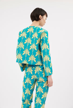 Matelassè Palms Jacke, Bright Emerald from ODEEH 
