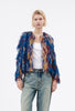 Fringy Jacquard Jacke, Berry Blue from ODEEH 