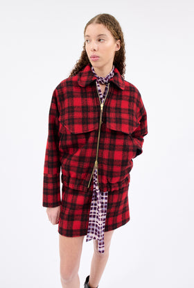 Felted Tartan Jacke, Paprika from ODEEH 