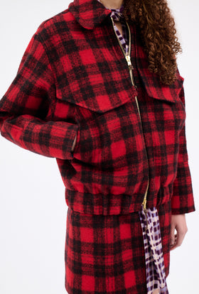 Felted Tartan Jacke, Paprika from ODEEH 