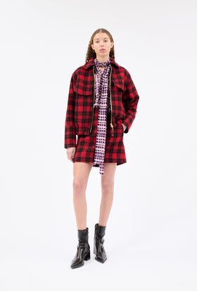 Felted Tartan Jacke, Paprika from ODEEH 