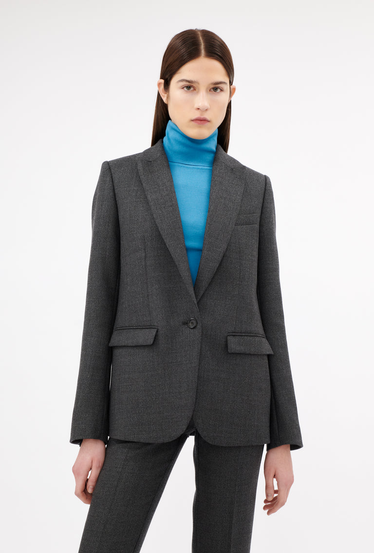 Odeeh Savile Row Wool Pique Blazer, Charcoal