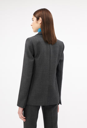 Savile Row Wool Pique Blazer Charcoal ODEEH