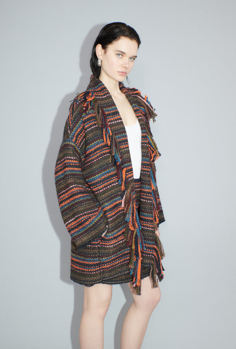 Odeeh Multicolor Stripe Jacke, Charcoal