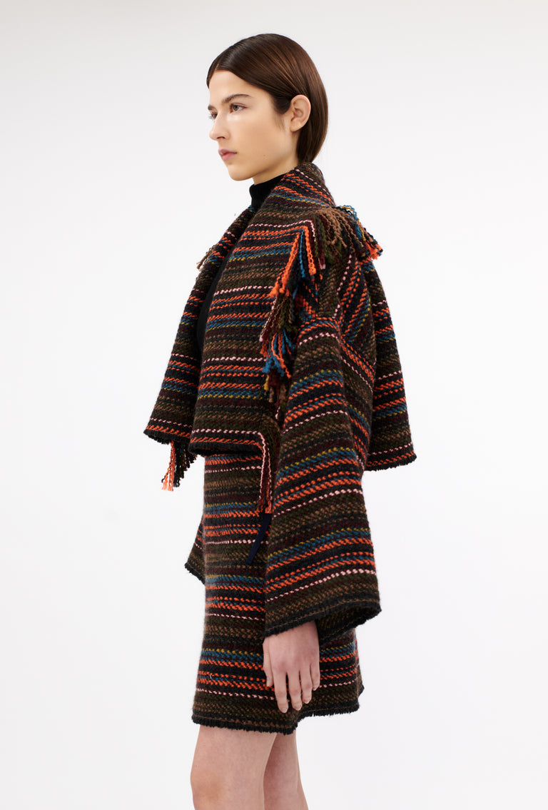 Odeeh Multicolor Stripe Jacke, Charcoal