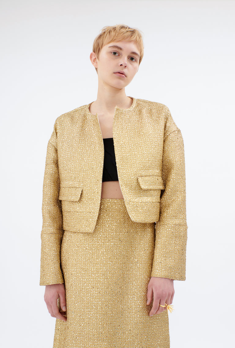 Odeeh Gold Brocade Jacke, Gold