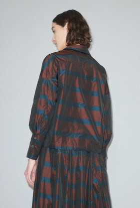 Striped Taffeta Bluse, Burgundy from ODEEH 