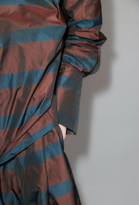 Striped Taffeta Bluse, Burgundy from ODEEH 