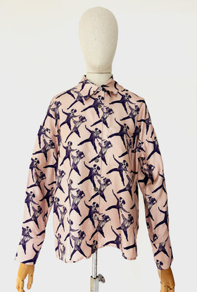 Dancing Dogs Bluse, Blush from ODEEH 