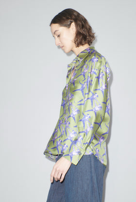 Dancing Dogs Bluse, Green Olive from ODEEH 