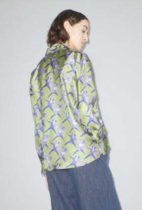 Dancing Dogs Bluse, Green Olive from ODEEH 