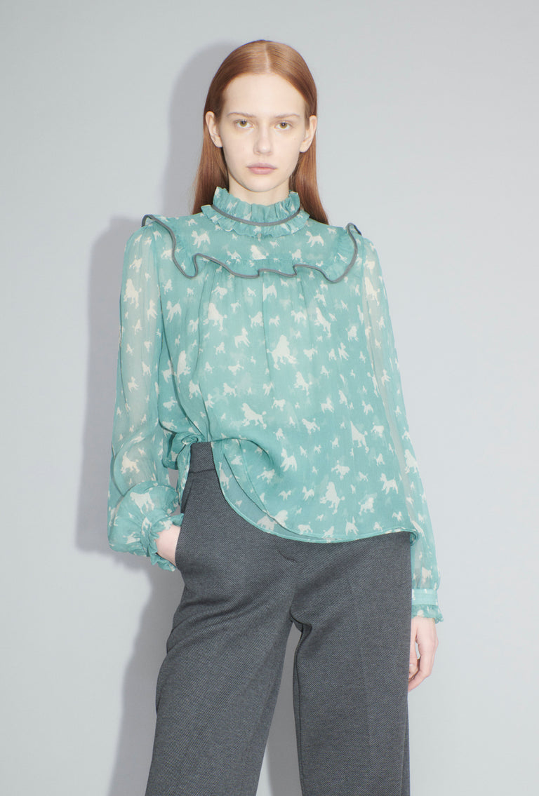 Odeeh Mini Poodles Bluse, Sea Green