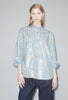 Roman Stripe Gold Paint Bluse, Mountain Blue from ODEEH 