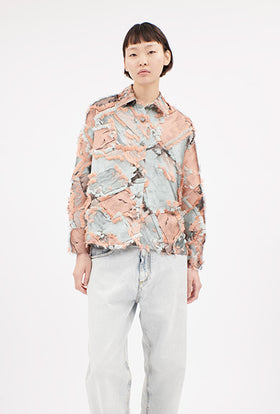 Bold Filcoupé Jacquard Bluse, Light Copper from ODEEH 