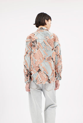 Bold Filcoupé Jacquard Bluse, Light Copper from ODEEH 