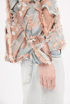 Bold Filcoupé Jacquard Bluse, Light Copper from ODEEH 
