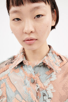 Bold Filcoupé Jacquard Bluse, Light Copper from ODEEH 