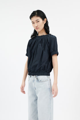 Ultra Light Taffeta Bluse, Navy from ODEEH 