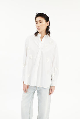 Poplin Bluse, Weiß from ODEEH 